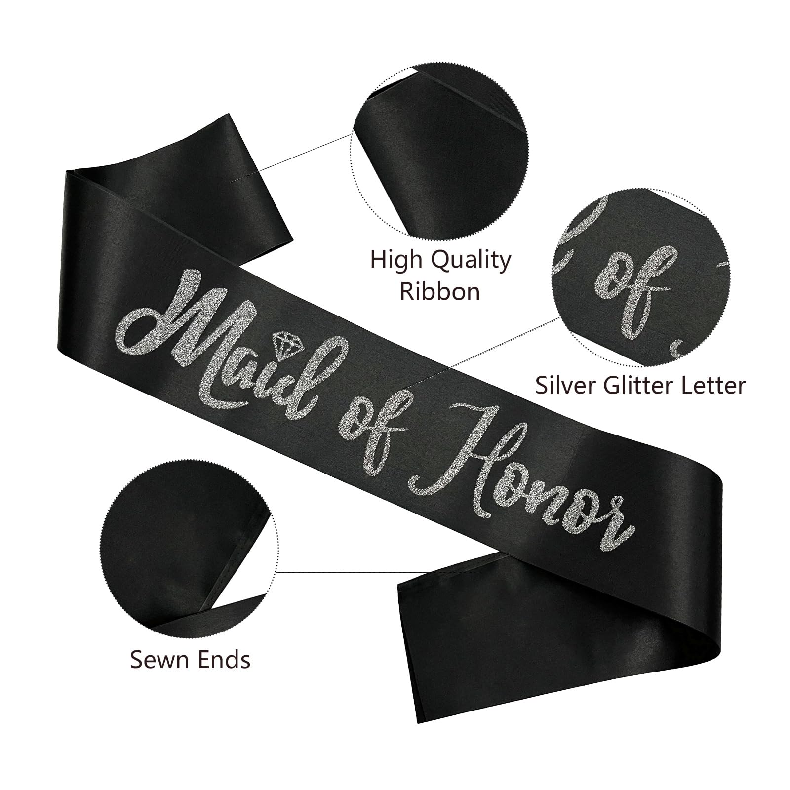 2228 Sparkle Maternity Sash Bridesmaid Wedding (dark il_fullxfull.3637447438_kmp8.jpg main image 3