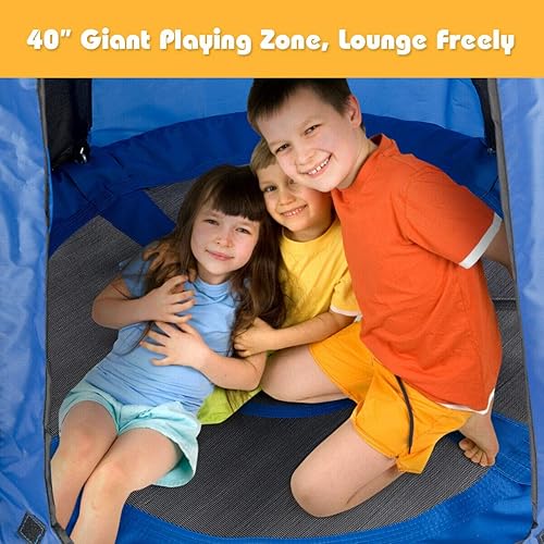 Miniatura 4 de Costzon Juego de tienda de campaña 2 en 1 para niños, silla colgante desmontable, hamaca nido para niños y niñas, niños al aire libre interior