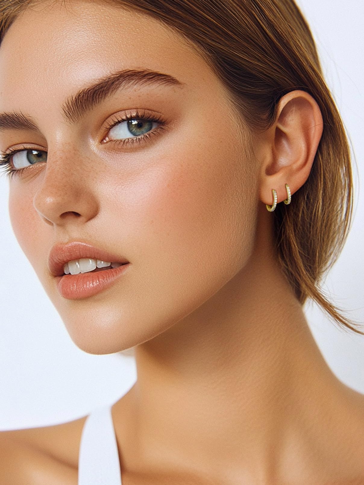 FaithHeart Damen Ohrringe Silber 925 Creolen Mädchen Ohrstecker Zirkonia Helix Piercings 6MM/8MM/10MM/12MM Piercing Ohr Hängeohrringe Ohrschmuck für Geburtstag