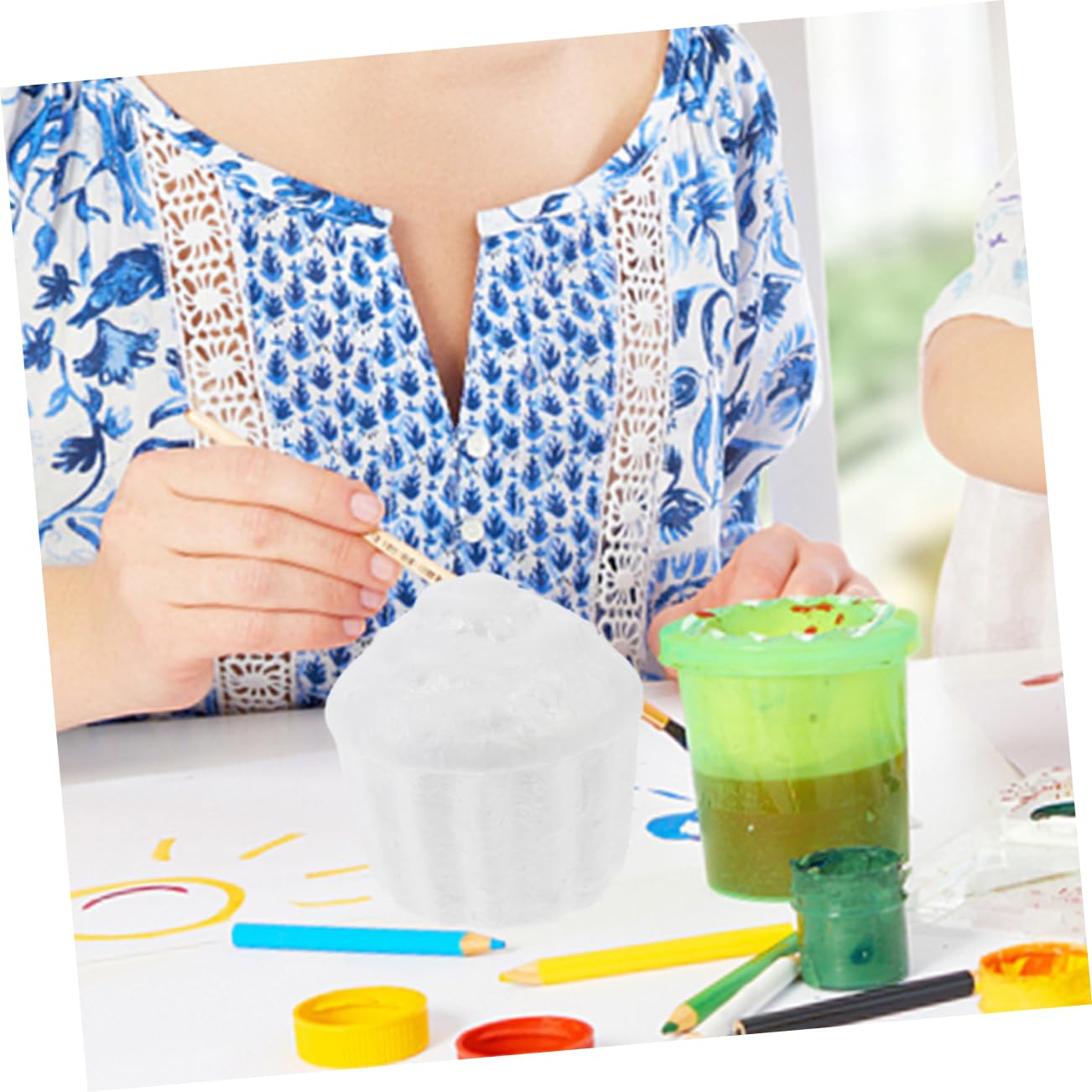 Toddmomy 5pièces Modèles Gâteau Mousse Blanc pour Décoration DIY Peinture Gâteau Bricolage Fête Accessoires