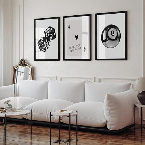 Miniatura 5 de Lienzo decorativo para pared con 8 bolas, marco de madera de 12 x 16 pulgadas