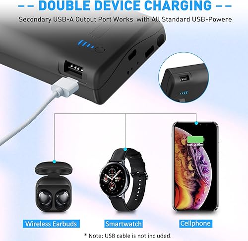 Miniatura 4 de Galaxy S22 Ultra - Funda de batería con función atril y doble dispositivo de carga y 5000 mAh, funda de cargador de respaldo recargable para Samsung