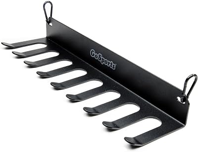 GoSports Baseball & Softball Bat Rack - Holds 16 Bats - Mount on Wall or Clip on Dugout Fence - Black