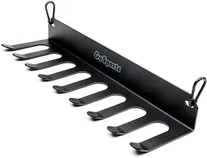 GoSports Baseball & Softball Bat Rack - Holds 16 Bats - Wall Mount or Fence Clip - Black