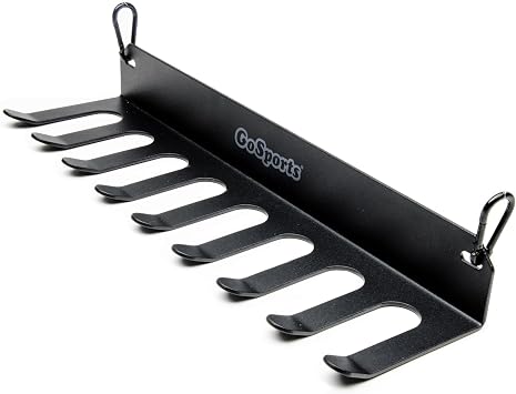 GoSports Baseball & Softball Bat Rack - Holds 16 Bats - Mount on Wall or Clip on Dugout Fence - Black