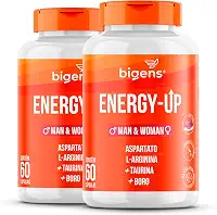 Energy Up, aspartato, arginina, taurina, boro, Bigens 60 cápsulas softgel… (Kit 2)