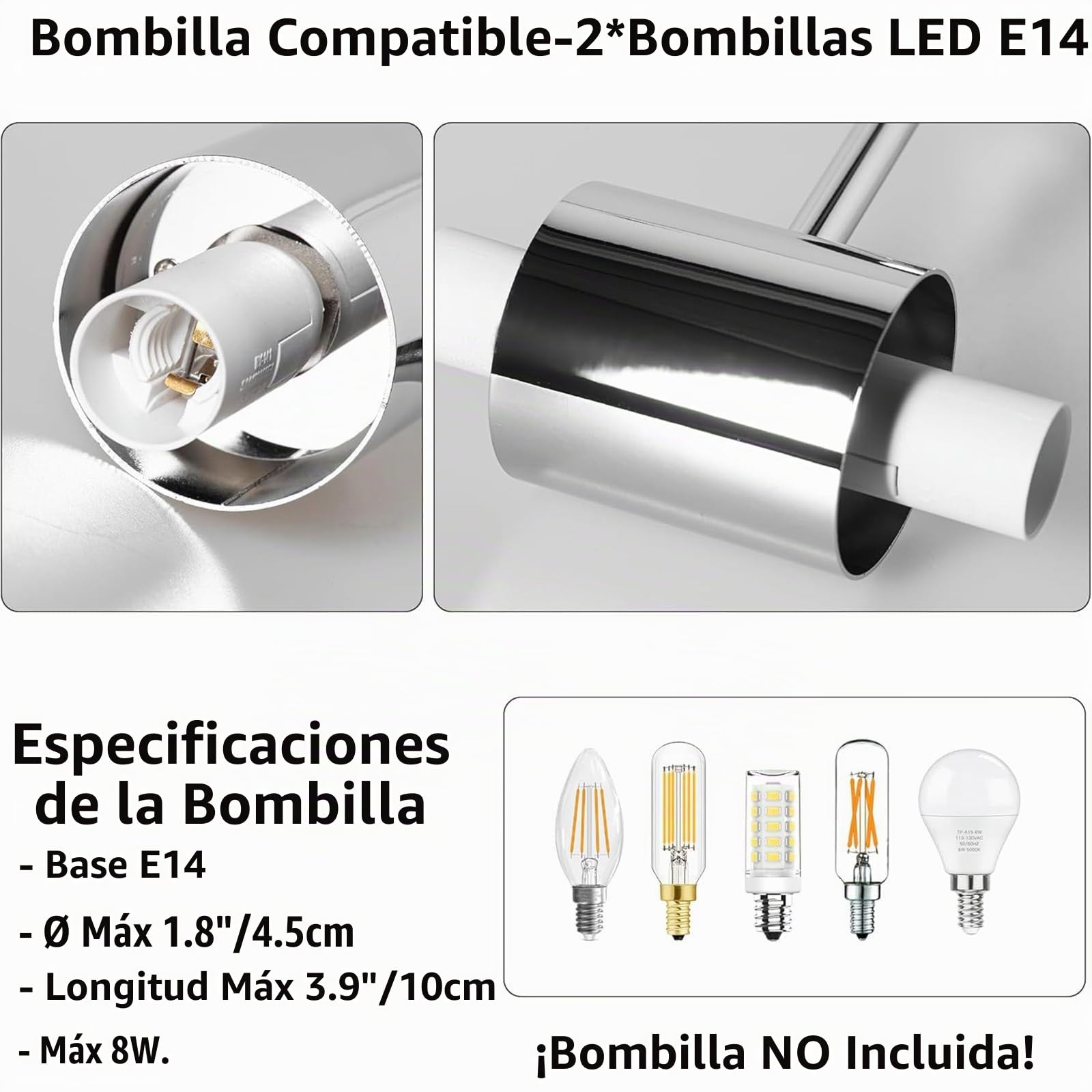 Alpinaluz Aplique de Pared 2×E14 con Cristal Opal y Metal Cromado IP44 | Brazo giratorio para orientar las dos luces en posición horizontal o vertical: baño, espejo, tocador, pasillo y dormitorio