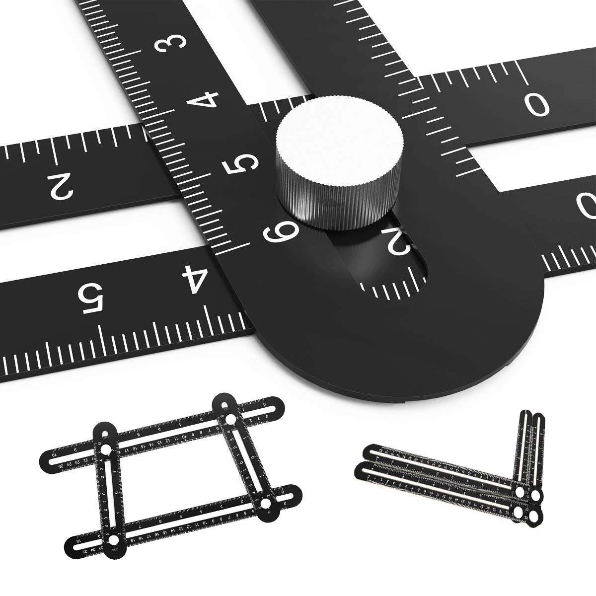 VICKMALL Aluminum Alloy Multi-Angle Template Tool Measuring Ruler Full Metal Angleizer Easy Measuring Ideal Tool for Handy Men Builders Craftsmen