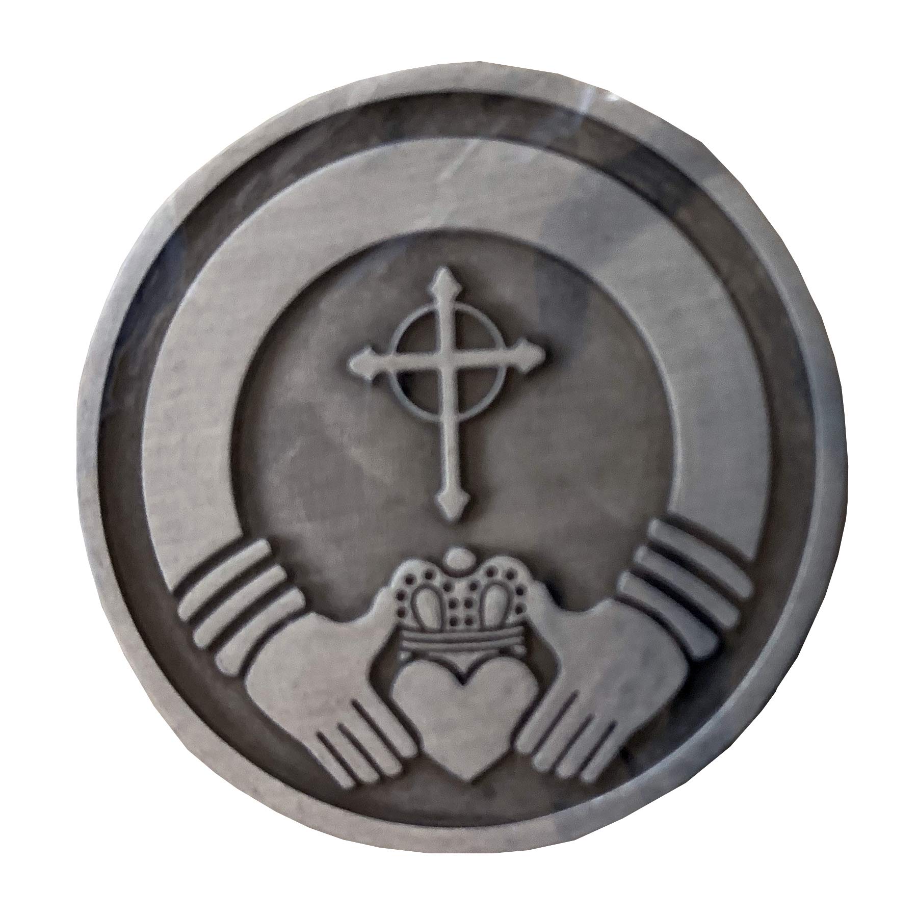 singer star case Silver Tone Faithful Protector Pocket Token with Prayer Silver 並行輸入品