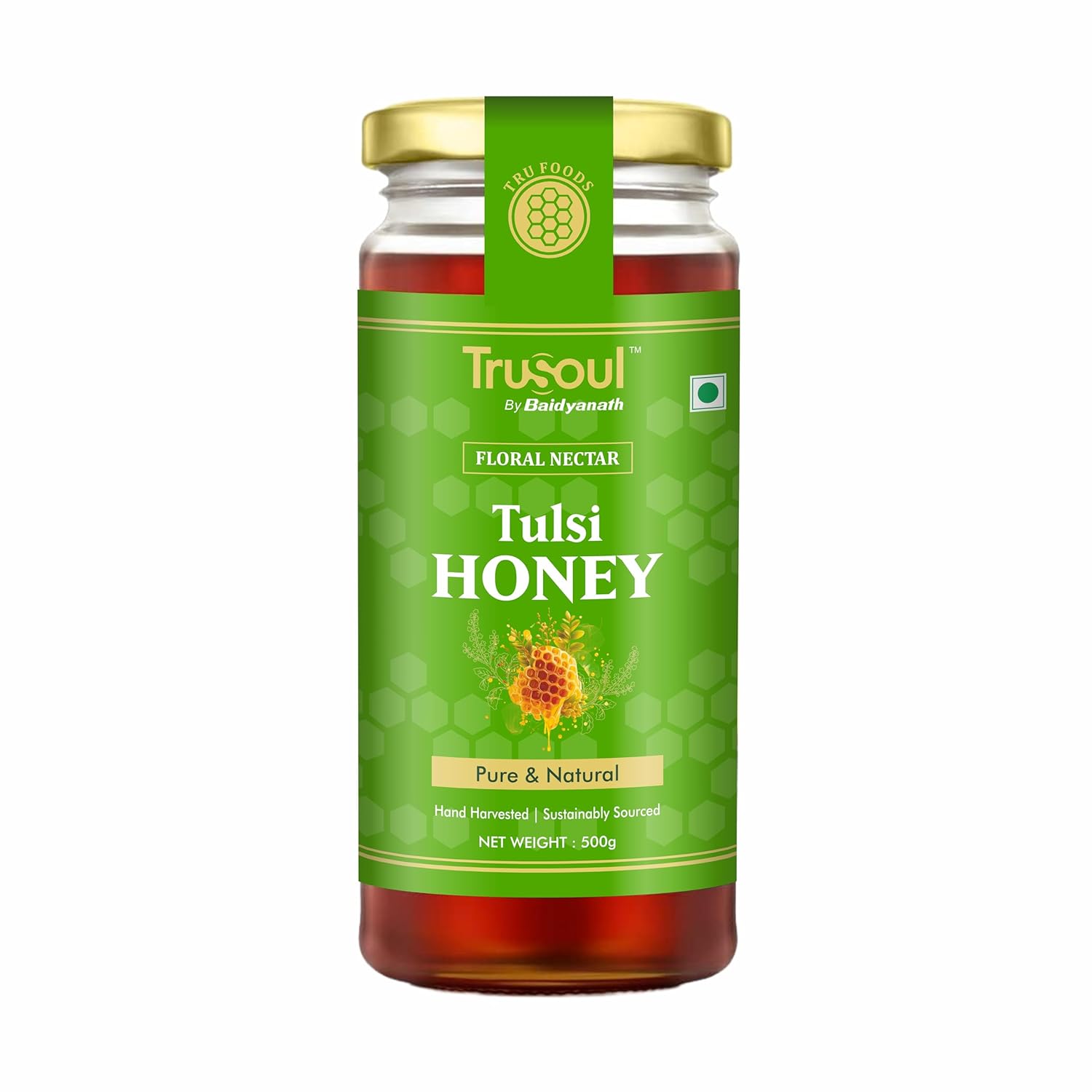 Trusoul By Baidyanath Pure & Natural Tulsi Honey 500g | Wild Forest Sourced | Natural Immunity Booster | Raw & Unprocessed Honey | No Adultration | Glass Jar | Lab Certified Trusoul By Baidyanath Pure & Natural Tulsi Honey 500g | Wild Forest Sourced | Natural Immunity Booster | Raw & Unprocessed Honey | No Adultration | Glass Jar | Lab Certified