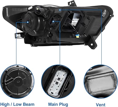 Miniatura 3 de Conjunto de faros delanteros tipo HIDxenón compatible con Ford Mustang 2015 2016 2017 Pasajero y lado del conductor