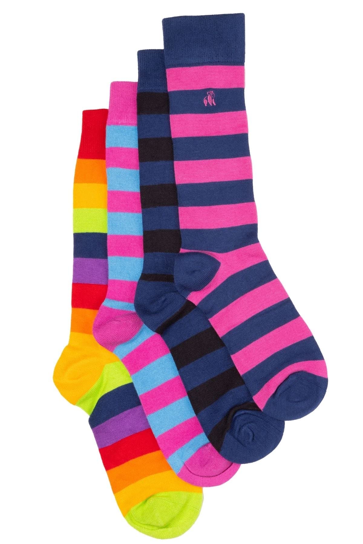 Swole Panda Unisex Pride Stripe Bamboo Sock Bundle - Four Pairs