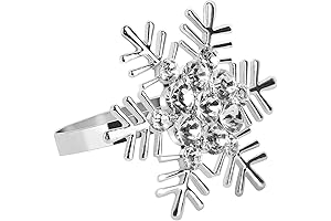 Legigo Elegant 12-Piece Christmas Snowflake Napkin Ring Set