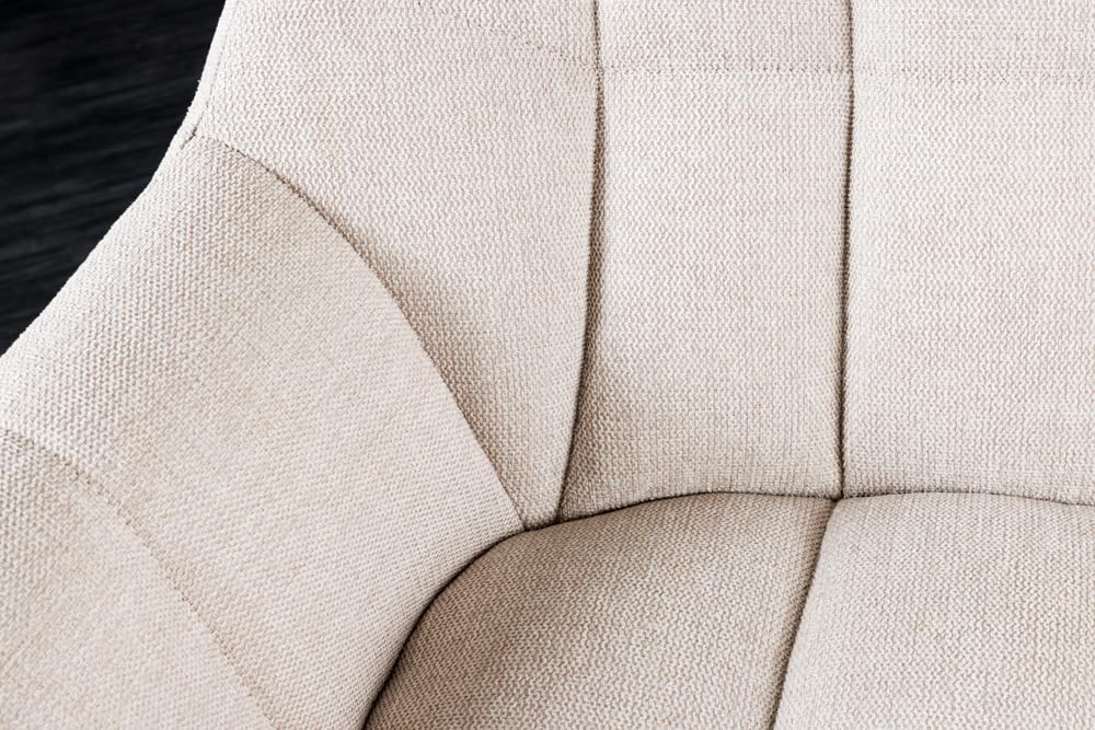 Riess Ambiente Esszimmer Sitzbank Papillon - 165cm - Champagner beige schwarz - Strukturstoff Metallgestell Rückenlehne Armlehnen Polsterbank Küchenbank