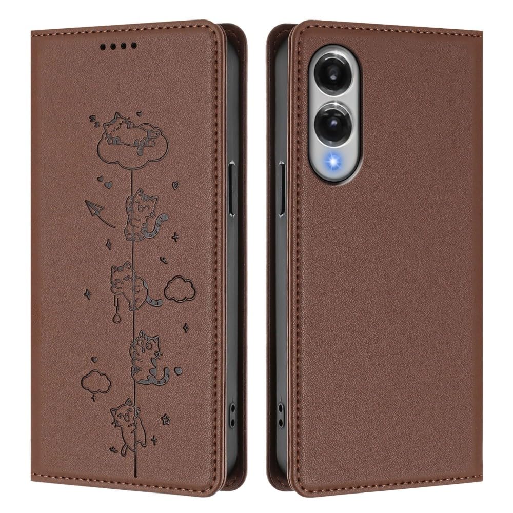 Étui Portefeuille Chat Marron pour Samsung Galaxy S25 Edge - 8