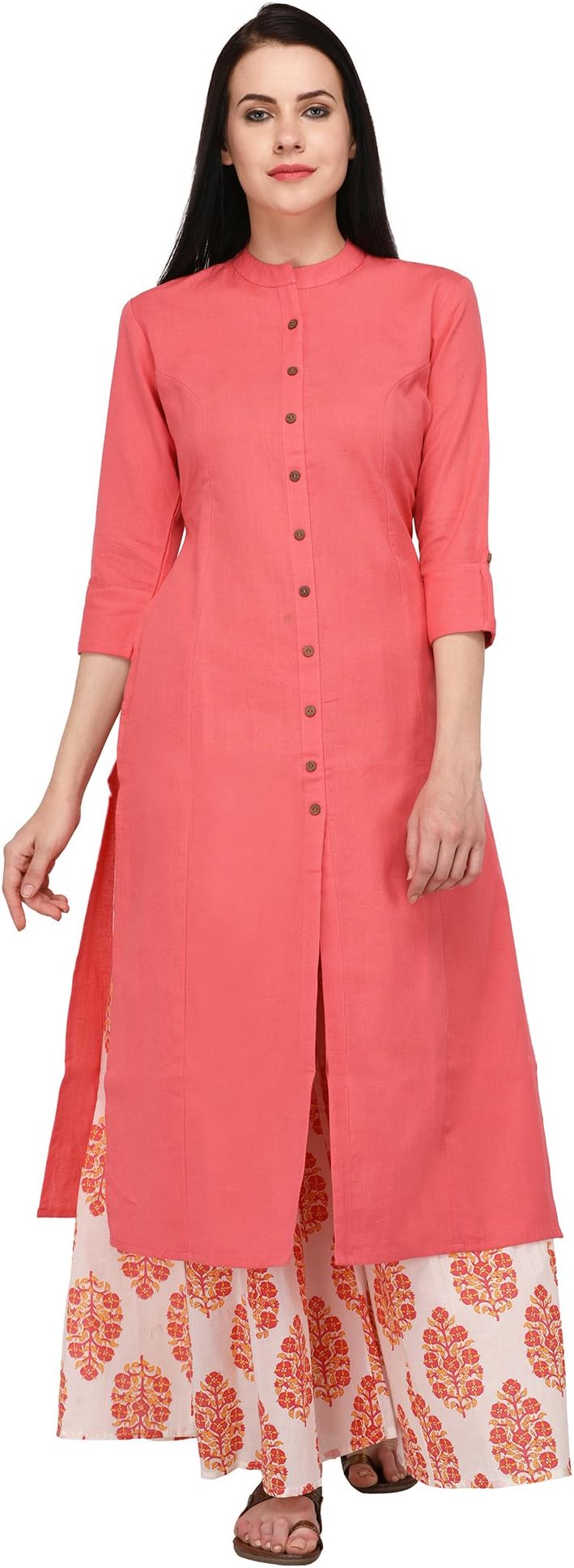 Pistaa's Women's Cotton Solid Kurta with Palazzo Bottom Set (KWTPRNTPZOMX)