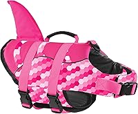 Vista 133 de Chaleco salvavidas de tiburón para perro, chaleco salvavidas ajustable para nadar con asa de rescate