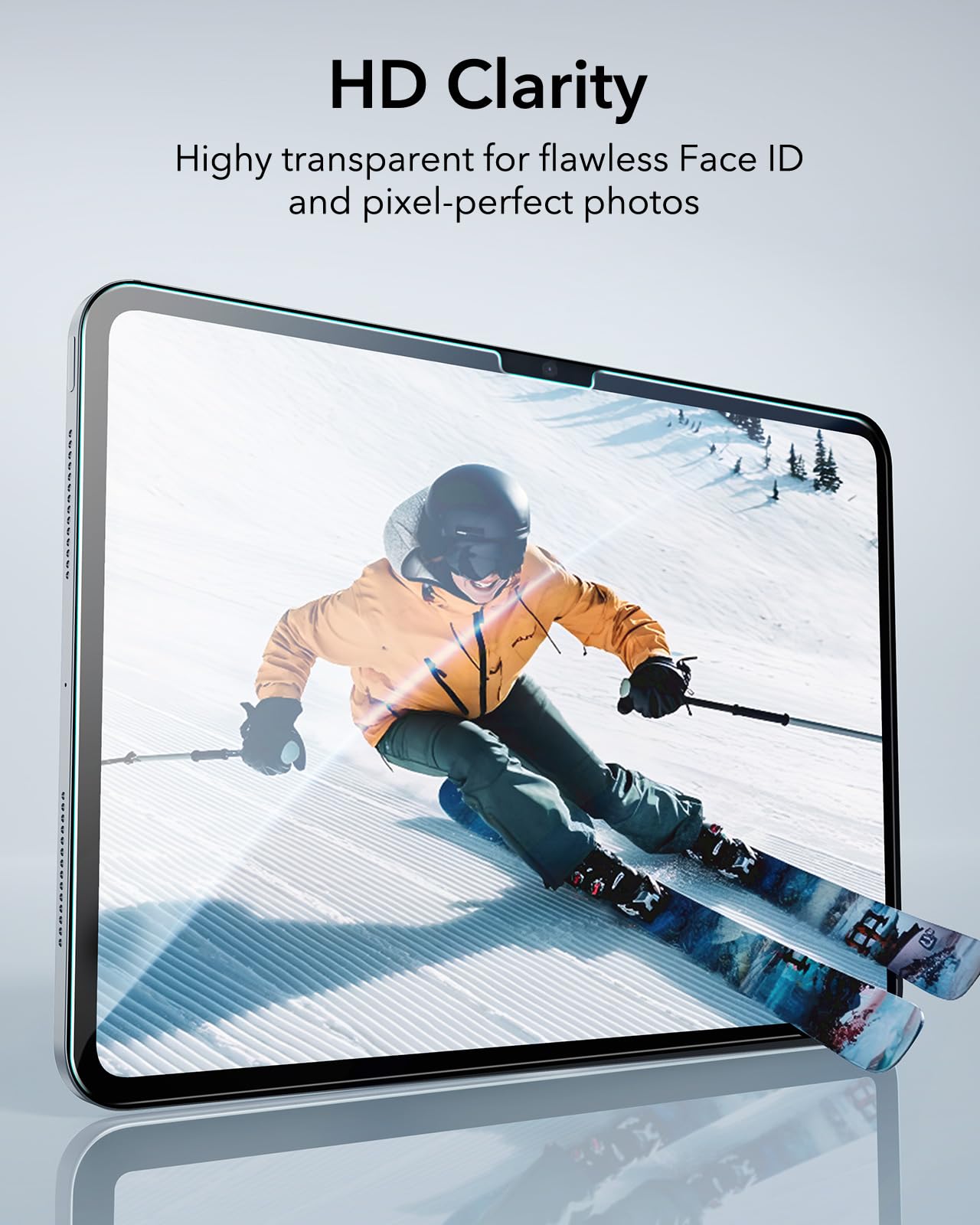 ESR Lot de 2 Protection Ecran pour iPad Pro 13 Pouces M5 2025/M4 2024, Verre Trempé 9H avec plateau UltraFit, Support Apple Pencil, Résistant aux Rayures, Clarté HD, Anti-Poussière et Anti-Bulles