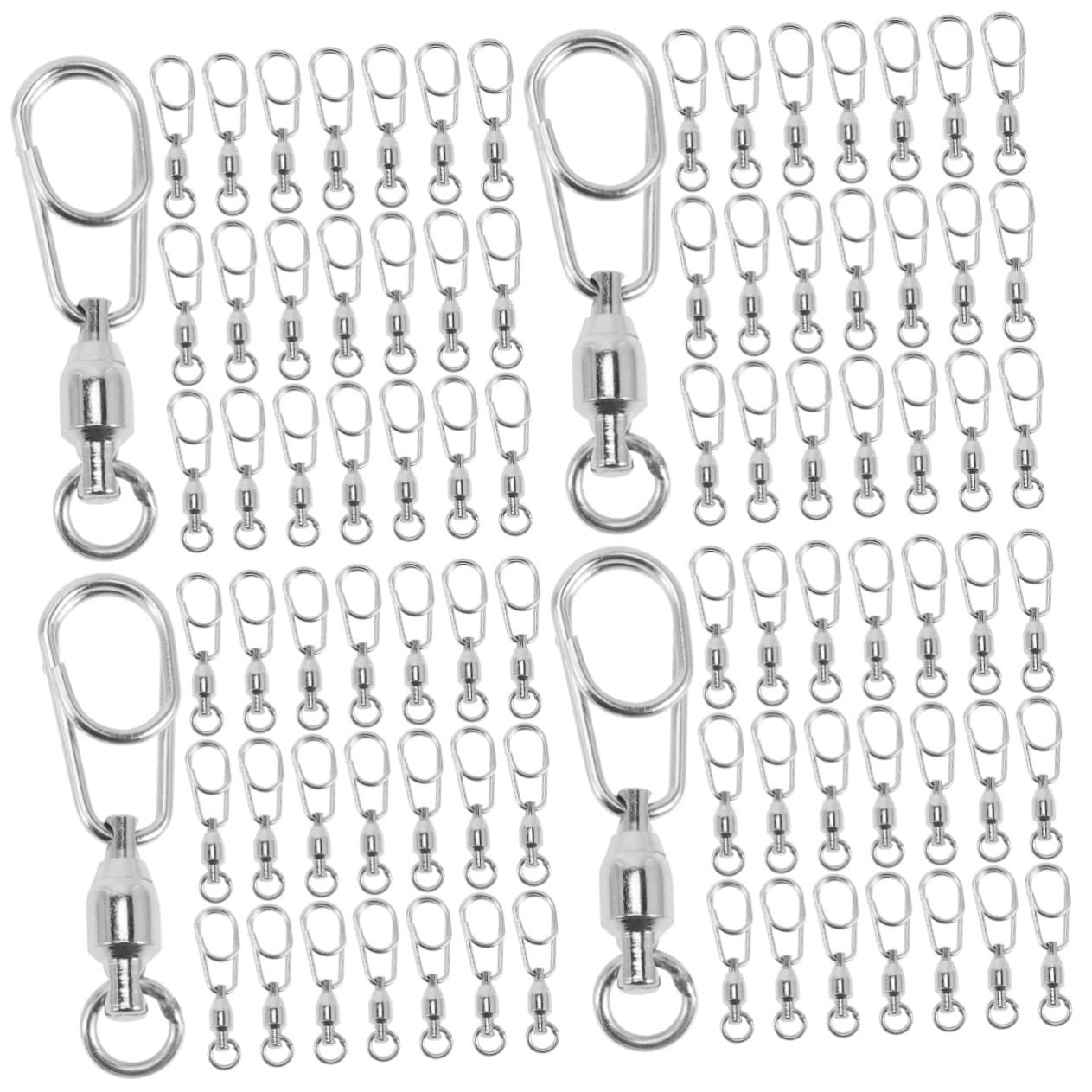 BESPORTBLE 90 Pièces Connecteur D'Anneau À Huit Chiffres Duo Lock Snap Émerillons De Pêche Remplacement D'Émerillon De Pêche Émerillons De Pêche Remplacement Appâts De Pêche À Ressort