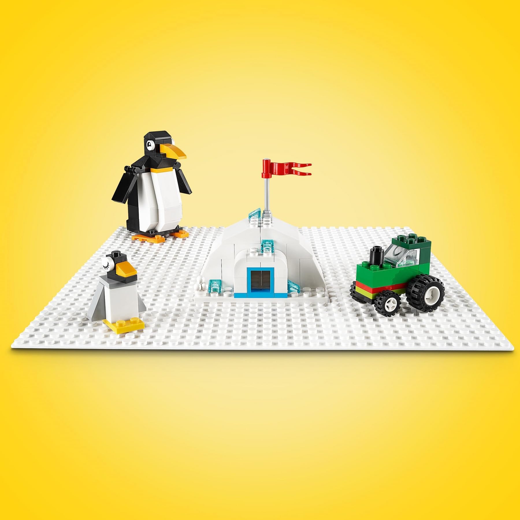 LEGO 11026 Classic Weiße Bauplatte, quadratische Grundplatte mit 32x32 Noppen als Basis Sets, Konstruktionsspielzeug (Packung mit 2)