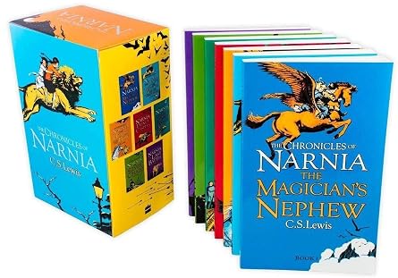 Chronicles of Narnia - 7 books set The Magicians Nephew, The Lion the Witch and the Wardrobe, The Horse and His Boy, Prince Caspian, The Voyage of the Dawn Treader, The Silver Chair and The Last Battle rrp  34.93