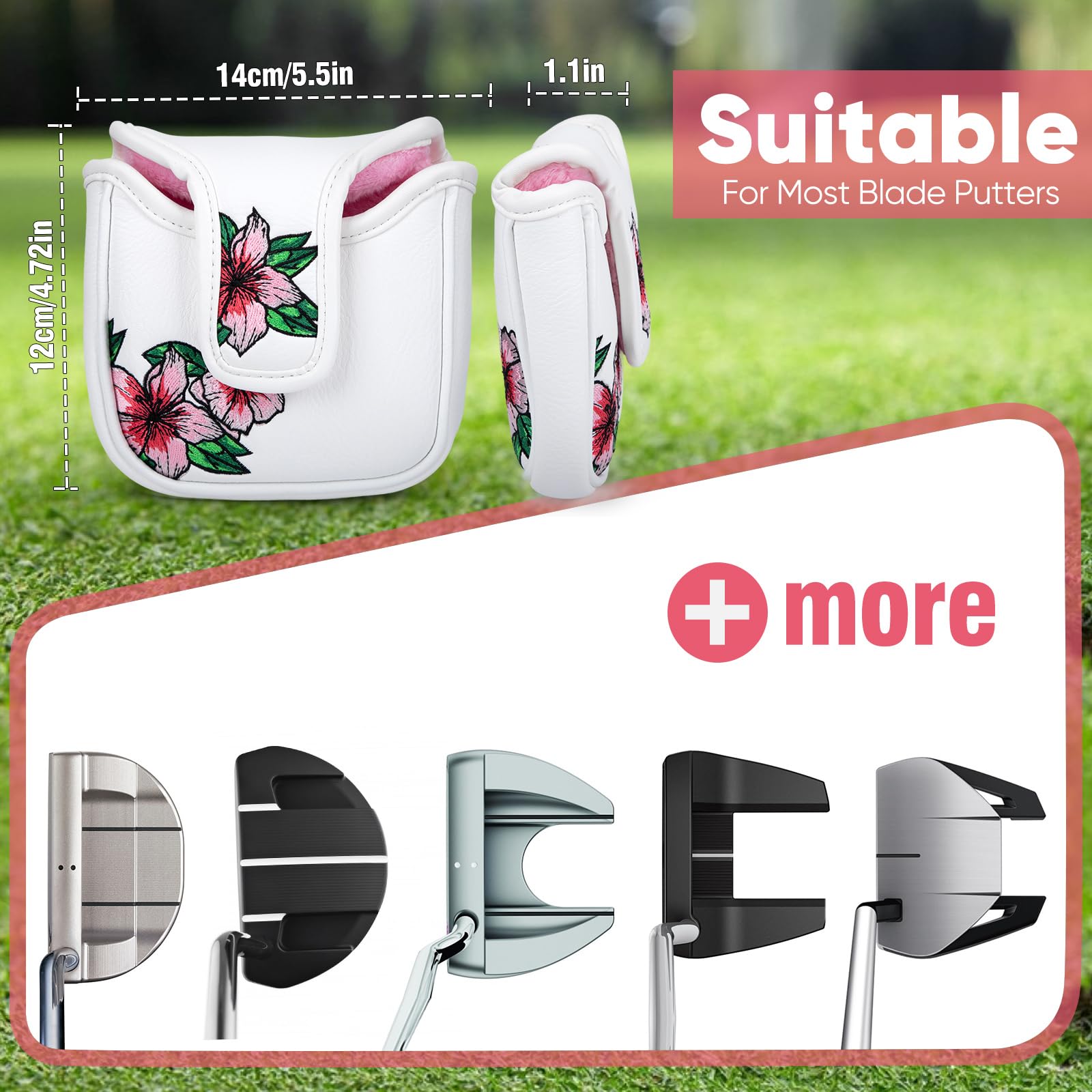 Cubiertas para putter de golf, cubierta de palo de golf, cubierta de palo de golf con cierre magnético, fundas de cuero para palos de golf para la mayoría de marcas