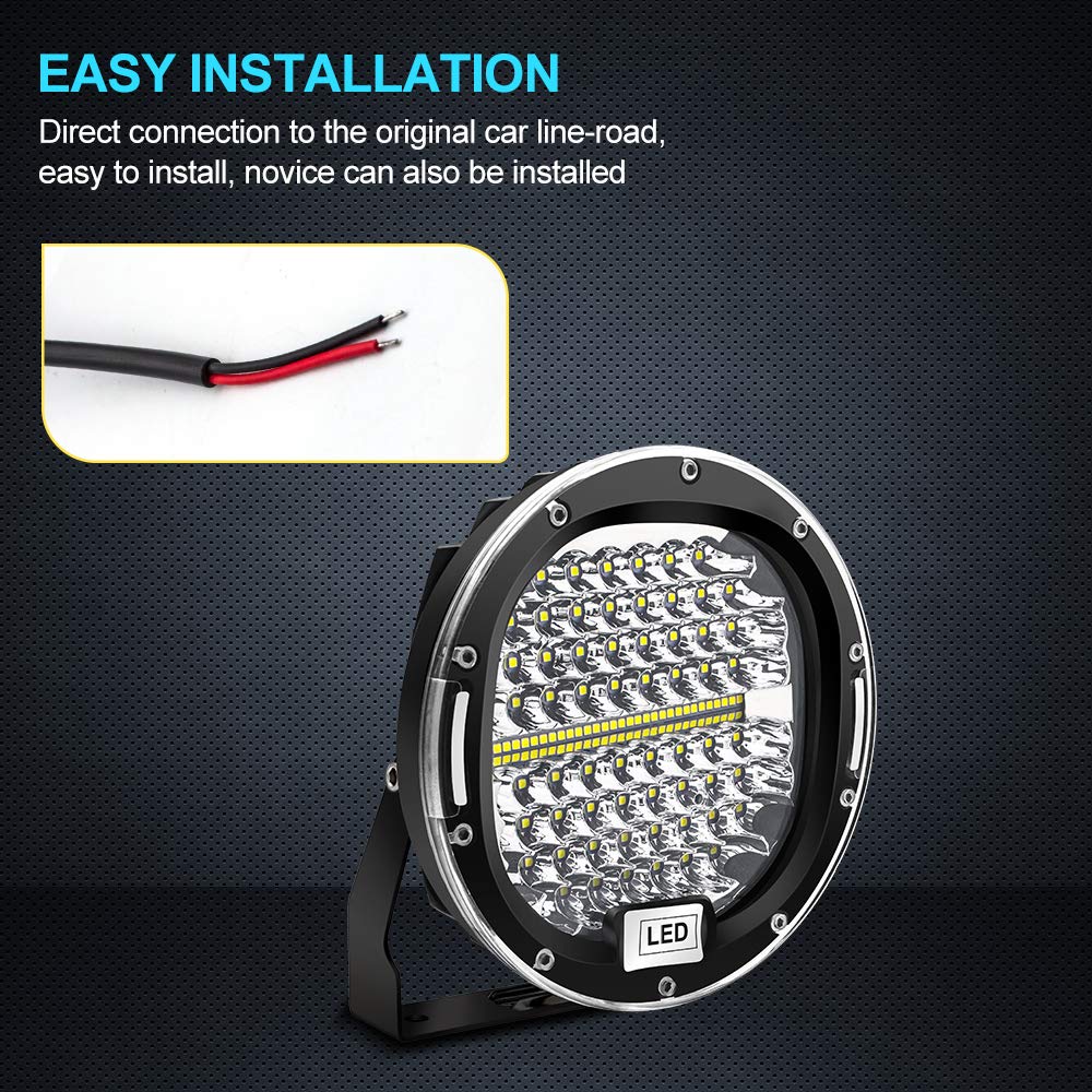 Safego 2pcs Focos LED, 7" 300W 30000LM Faros Trabajo Spot 12V-24V Barra LED IP67 Impermeable Luz de Niebla para Coche,SUV, UTV, ATV,Off-road,Camión,Moto,Barco - Garantía de 1 años(caparazón negro)