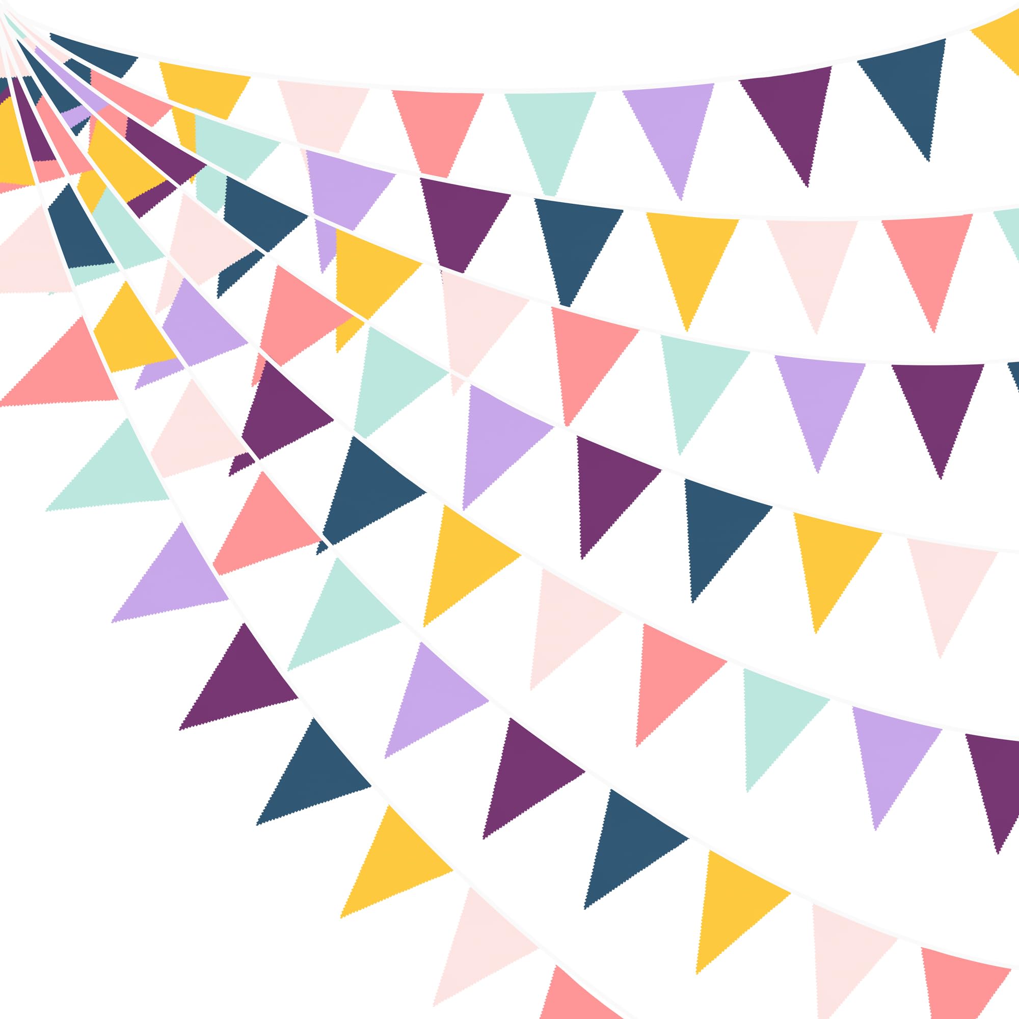 32Ft Oh Happy Day Party Decorations Rainbow Colored Fabric Triangle Banner Flag Pennant Bunting Garland Streamers for Birthday Preschool Classrooms