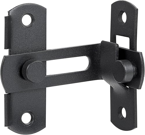 Miniatura 6 de INIRET Paquete de 4 pestillos deslizantes para puerta abatible, negro mate, 90 grados, cerraduras de puerta de seguridad (bronce)