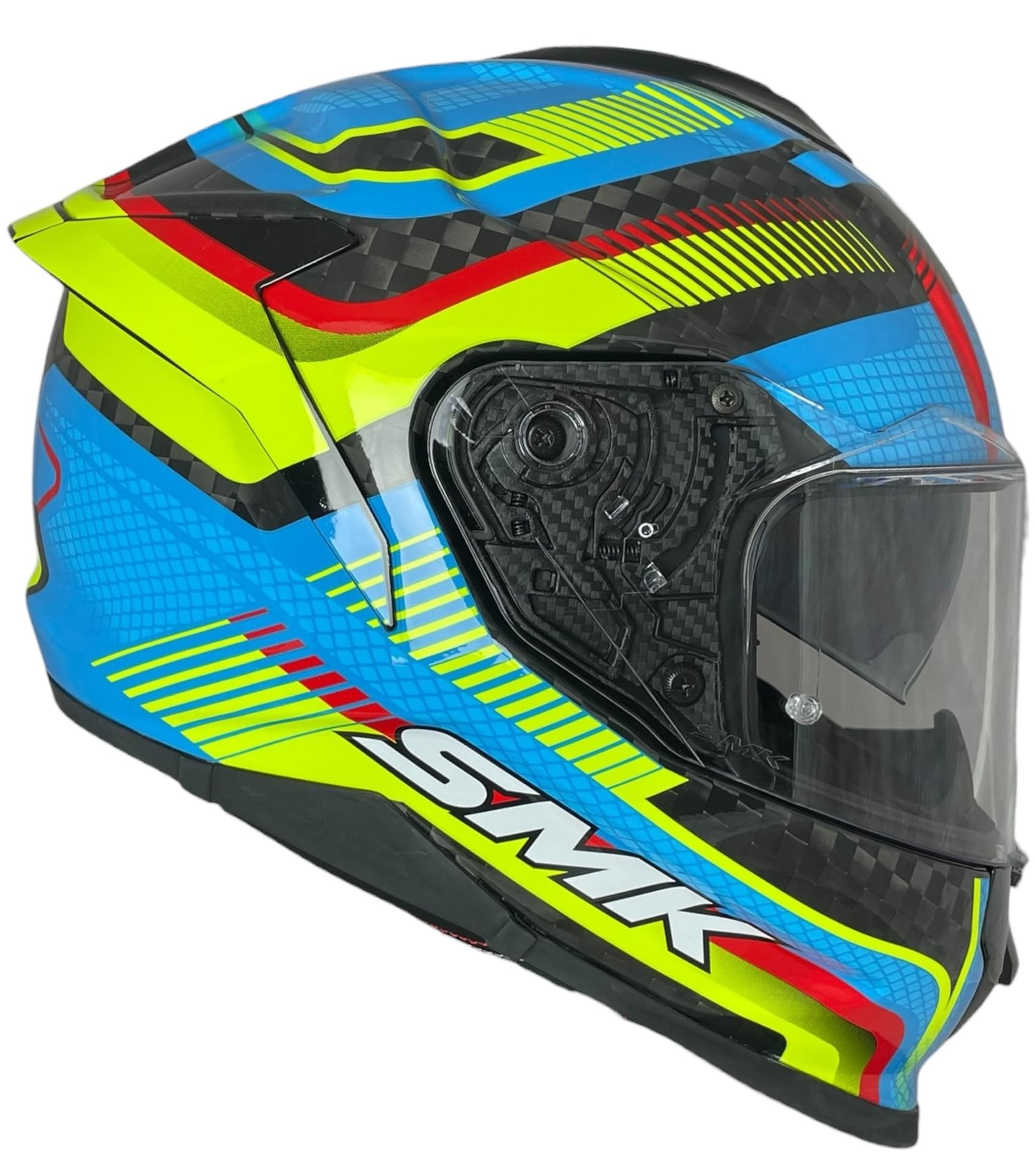 Casco Integral de Moto SMK Titan Carbon Razor GL254 – Fibra de Carbono Decorado Brillo, Ligero, Deportivo, y Visor Antirrayas (L 59/60)