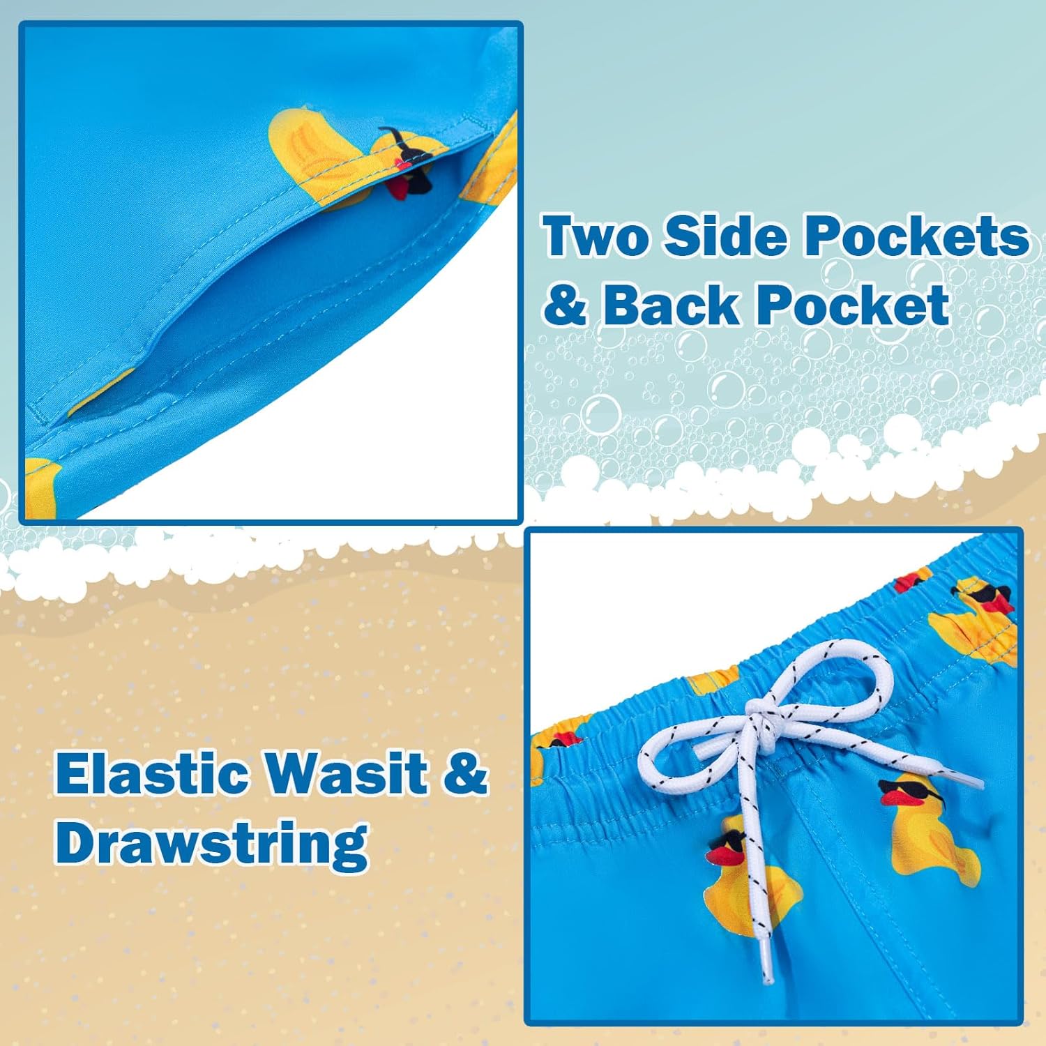 Aueyan Boys Swim Trunks with Compression Liner,Big Boy Bathing Suit Swimwear - Image 5