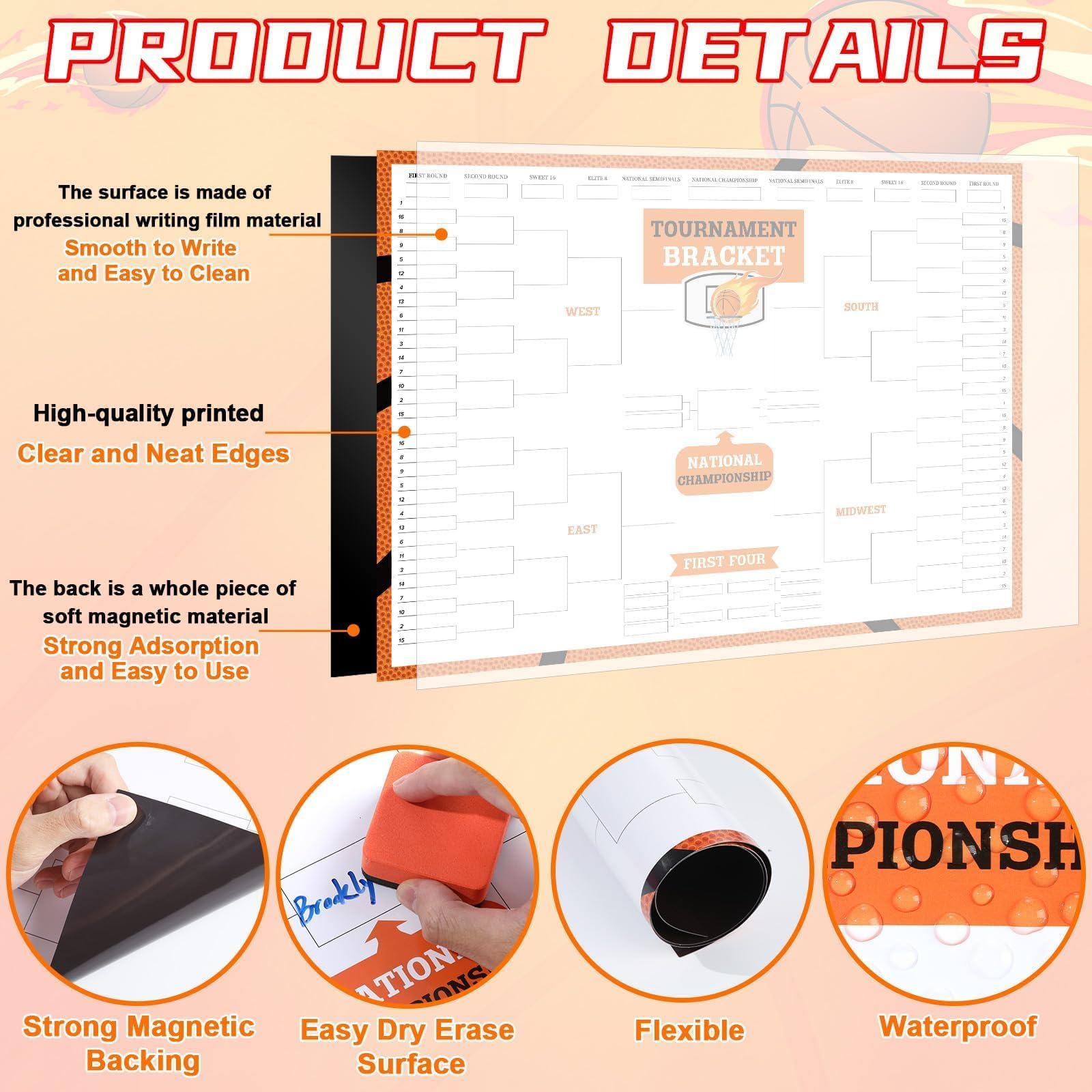 Snapklik.com : Magnetic Basketball Tournament Bracket Poster Set ...