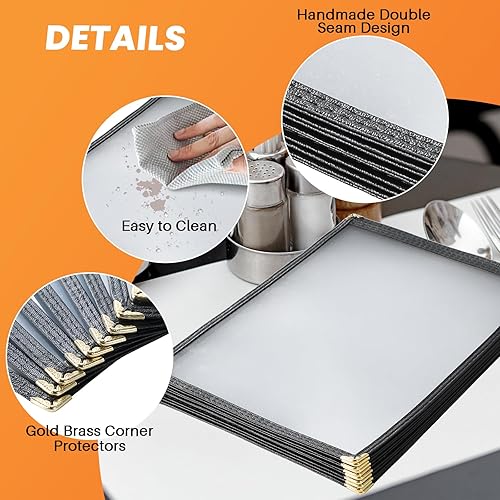 Miniatura 4 de MAOPINER Juego de 10 fundas de menú de 8.5 x 11 pulgadas  1 página 2 Ver tapas de menú de recetas de restaurante, los mejores libros de menú y