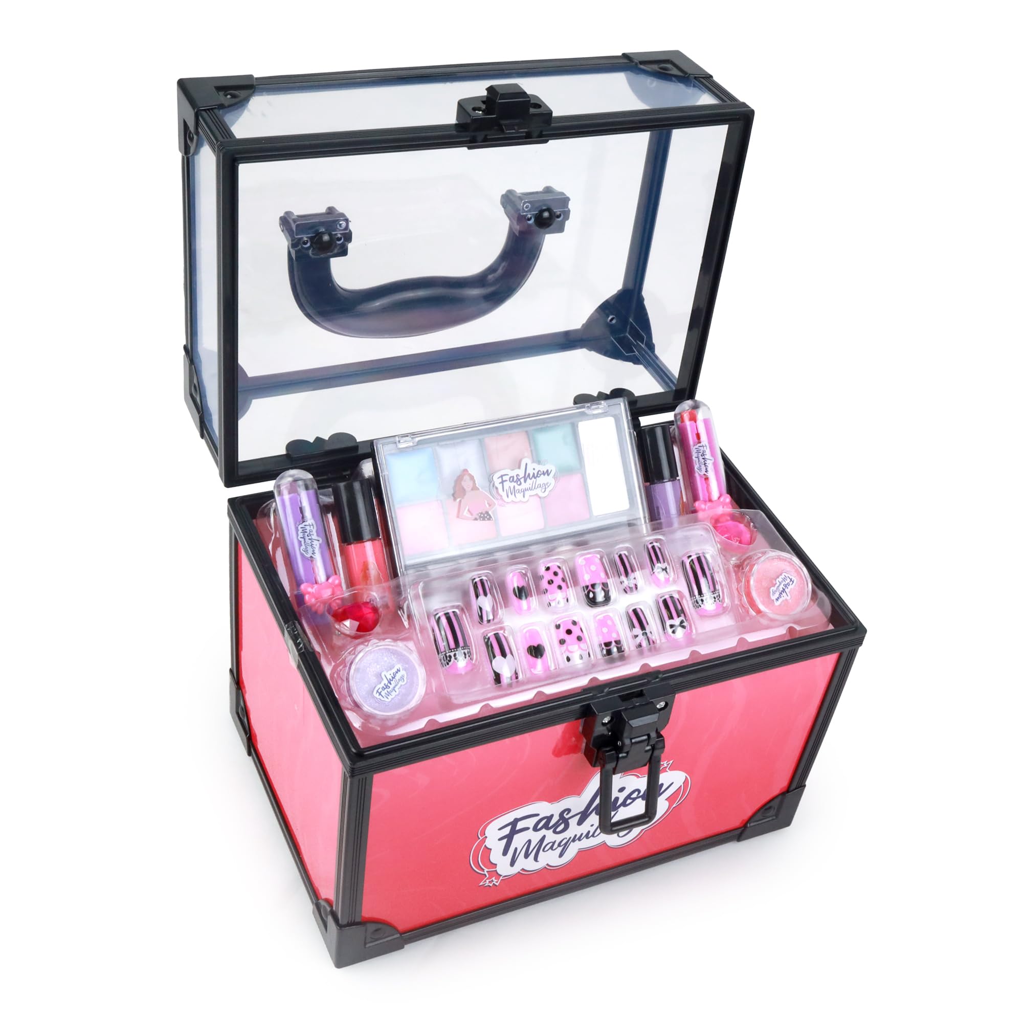 Beauty-Koffer - Make-up - 258009 - Rosa - Kunststoff - Spiel für Kinder - Nägel - Schönheit - Empfindliche Haut - Getestet von einem französischen Labor - Ab 5 Jahren