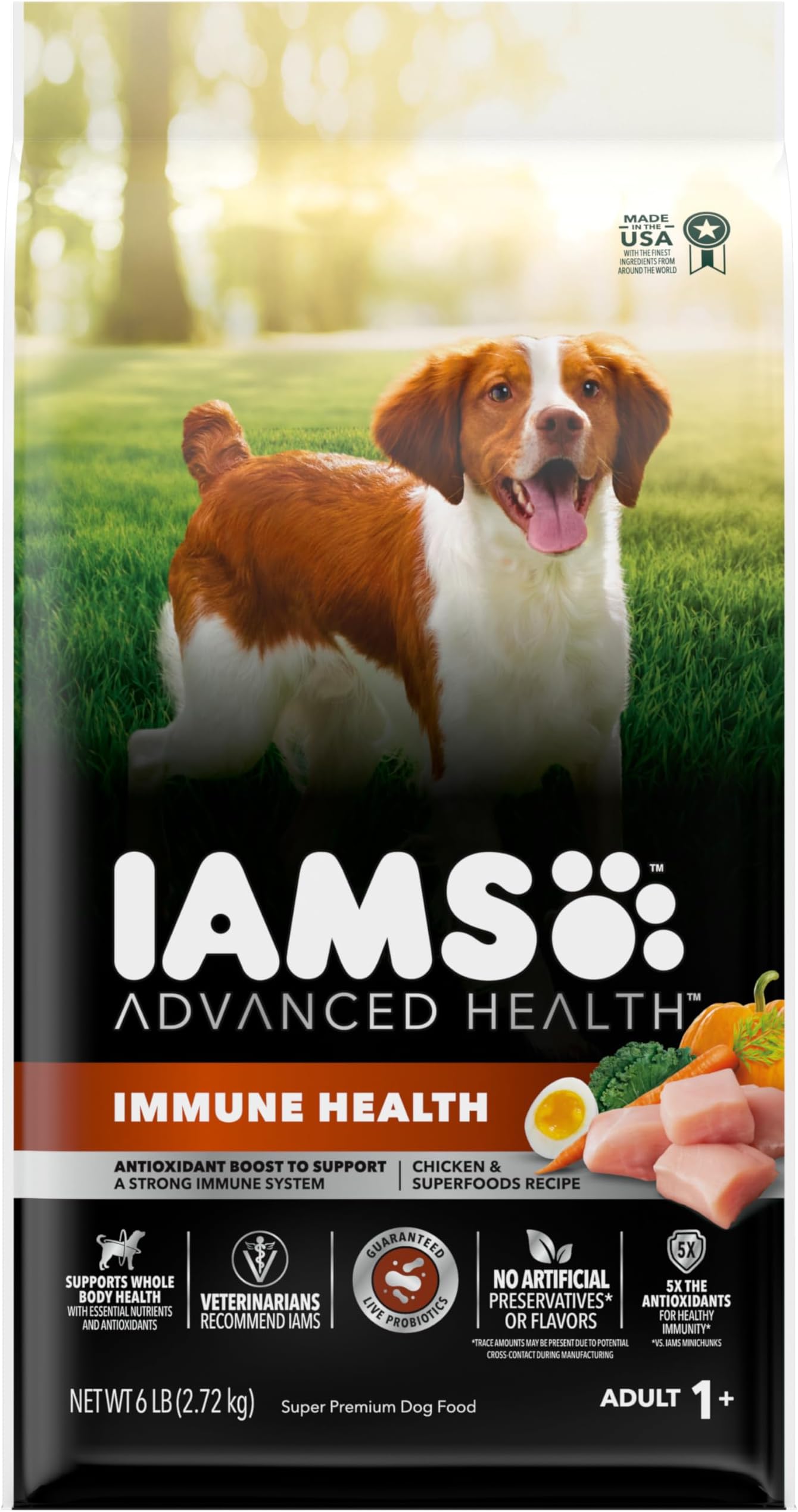 IamsAdvanced Health Immune Health Adult Dry Dog Food Chicken & Exclusive Superfoods Medley Recipe, 6 lb. Bag