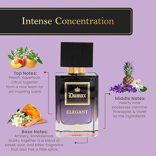 Miniatura 6 de ELEGANTE  3.4 oz  Perfume unisex para hombres y mujeres  Fragancia afrutada, floral, almizclada y de lujo  Bruma de colonia de larga duración y