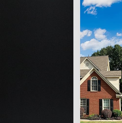 KESPEN - Película de oscurecimiento total de seda para ventana, da privacidad, con adherencia estática, bloquea el 100% de luz, protección UV,