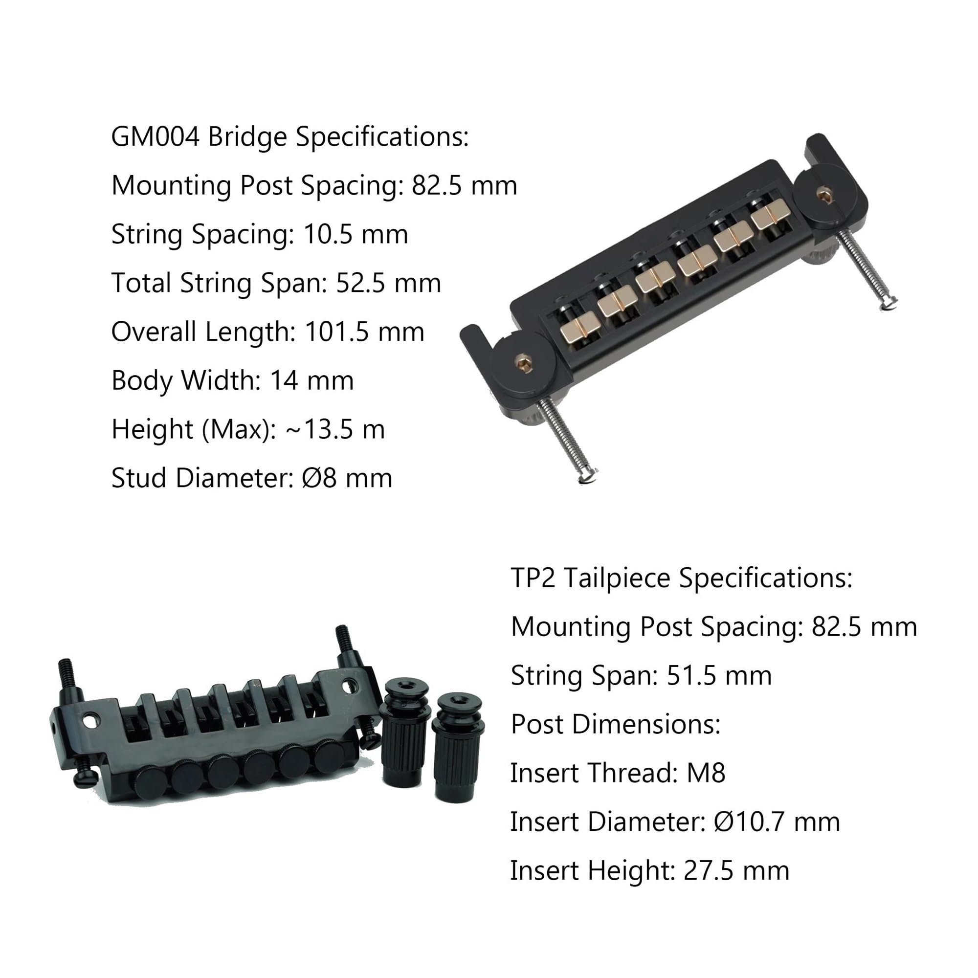Juego De Accesorios Para Instrumentos De Puente Y Cordal De Guitarra Puente De Guitarra Profesional(BK)