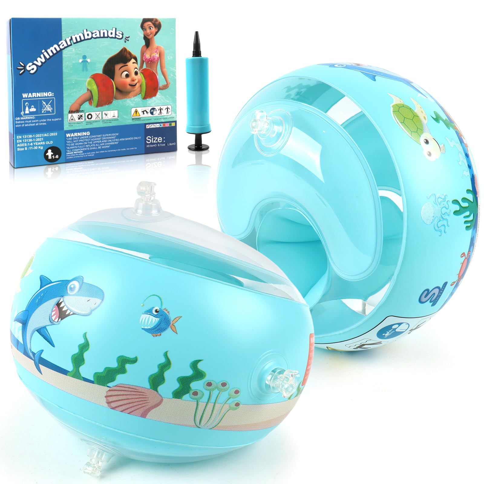 Braccioli Bambini 3-6 Anni, Assistente per il Nuoto per Bambini, Braccioli Gonfiabili per Neonati Sopra 1 Anno e di 6-25 kg