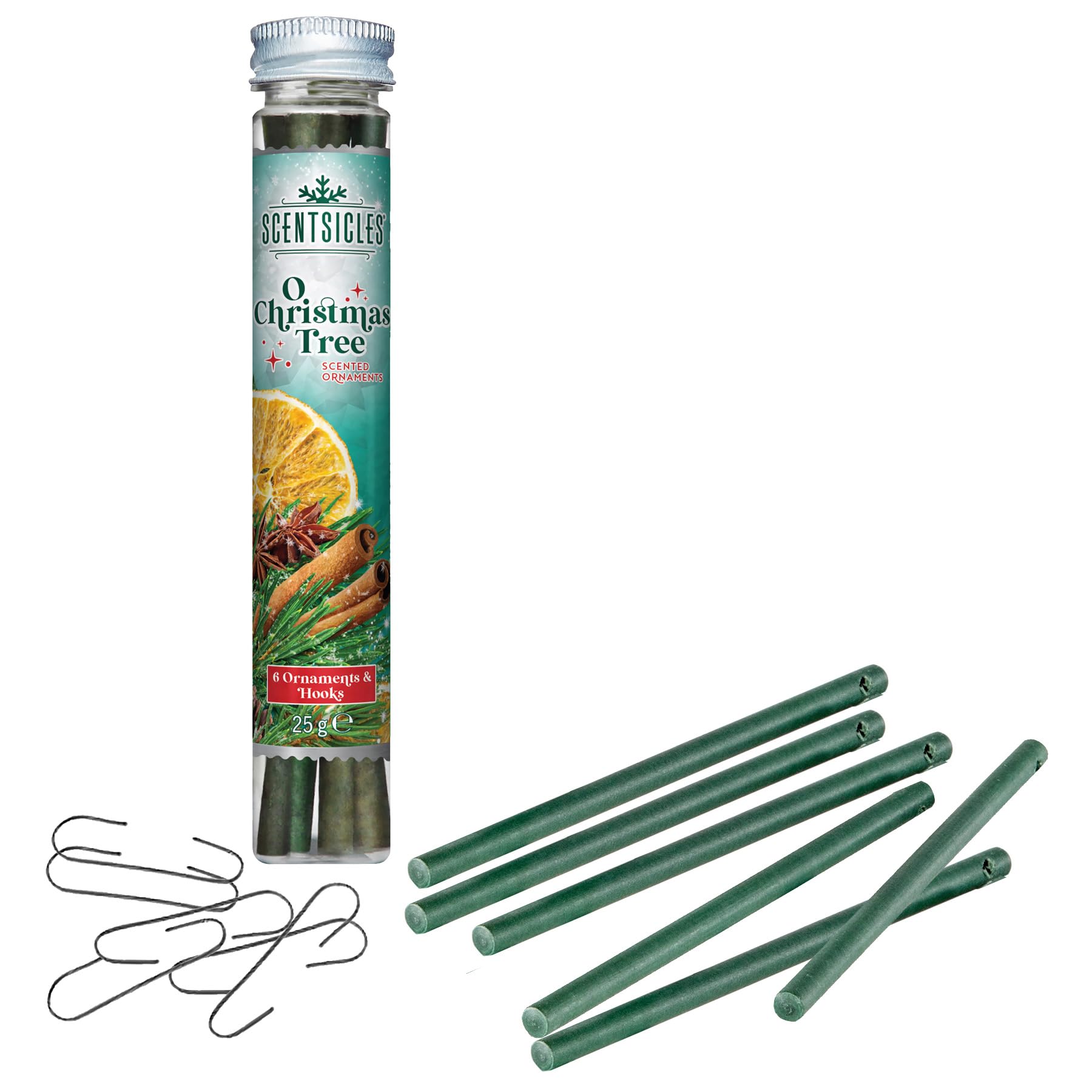 Widdle Gifts O Christmas Tree 4719 Christmas Tree Ornaments - 6 Scentsicles Scent Sticks Hanging Decorations (O Christmas Tree 4719)