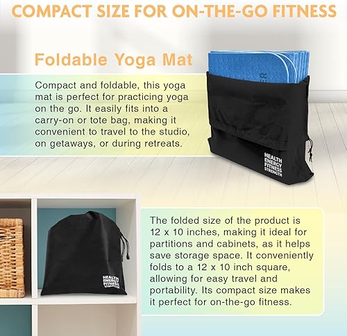 Miniatura 4 de Esterilla de yoga plegable  Ilustrada 14 posturas en relieve, cuadrada plegable de viaje fitness y ejercicio como se ve en la televisión,