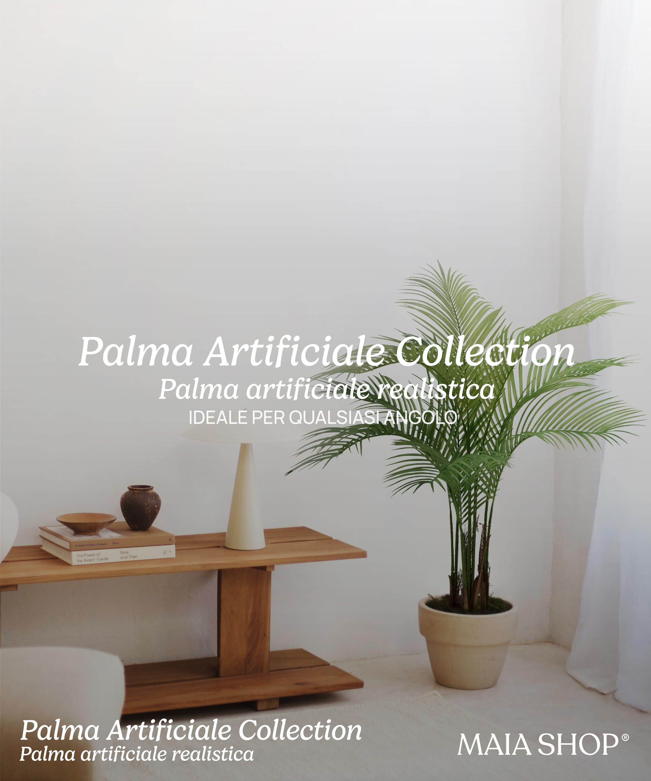 Maia Shop Palma Areca 120 cm - Pianta Artificiale da Interno | Pianta Artificiale Alta con Foglie Realistiche per Casa Soggiorno Ingresso Ufficio - Vaso Nero Incluso