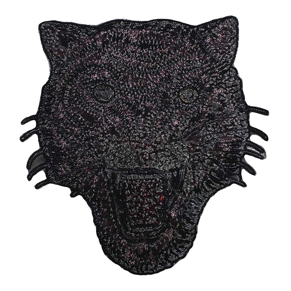 Patch à Paillettes Tête De Léopard Pour Vêtements à Coudre