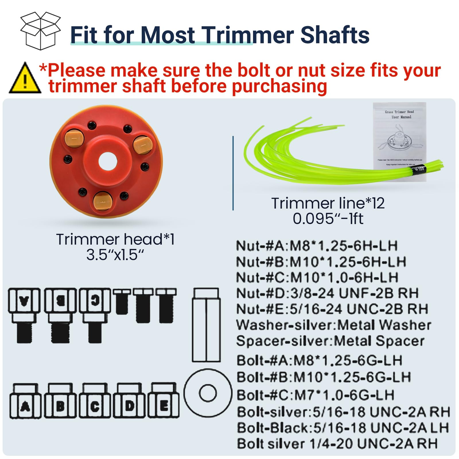 Testina universale di ricambio per decespugliatore Echo, Ego, Dewalt, Stihl e Husqvarna, include 12 fili per decespugliatore da 0,2 cm