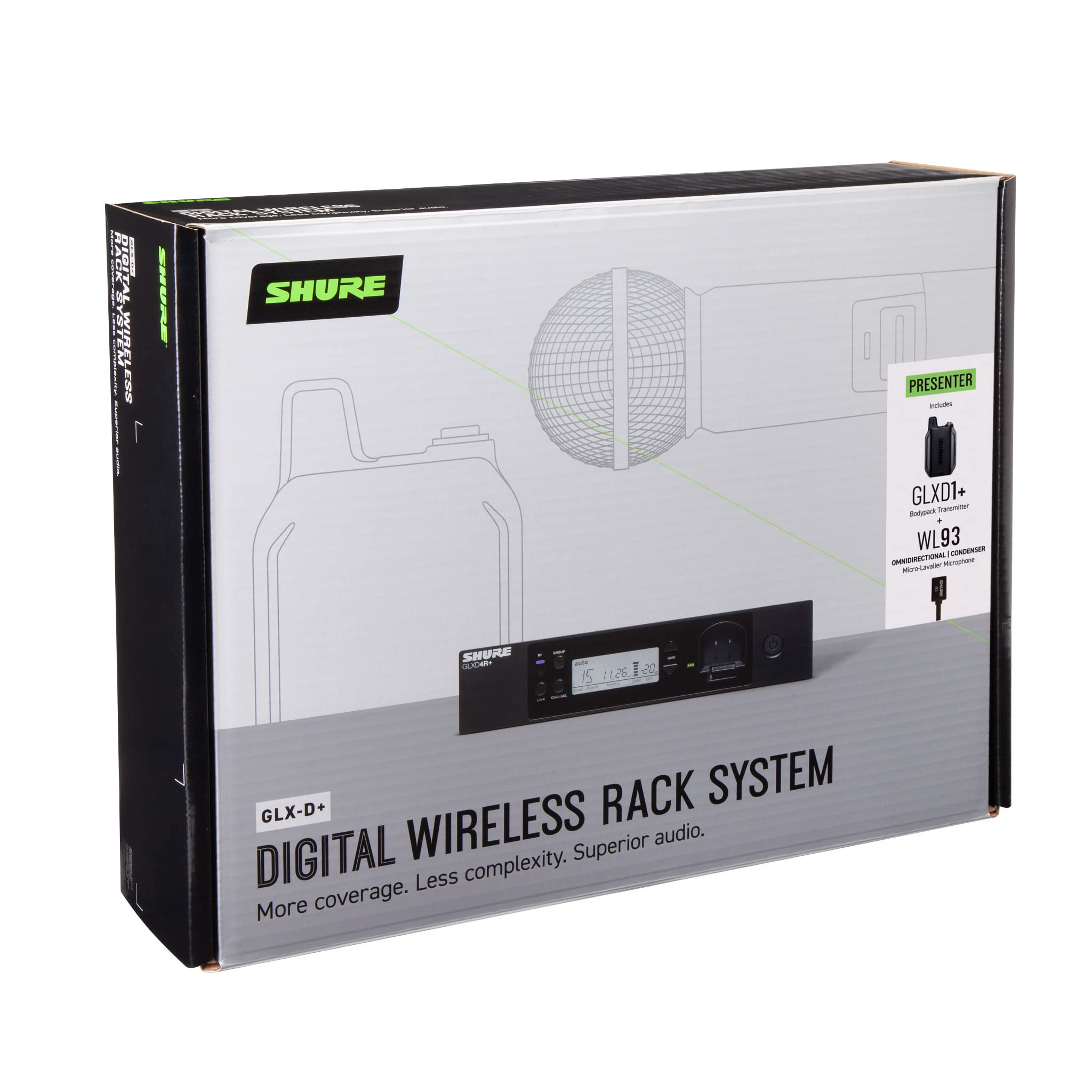 Amazon | SHURE GLX-D14R+/WL93ハーフラック型受信機付ラベリア