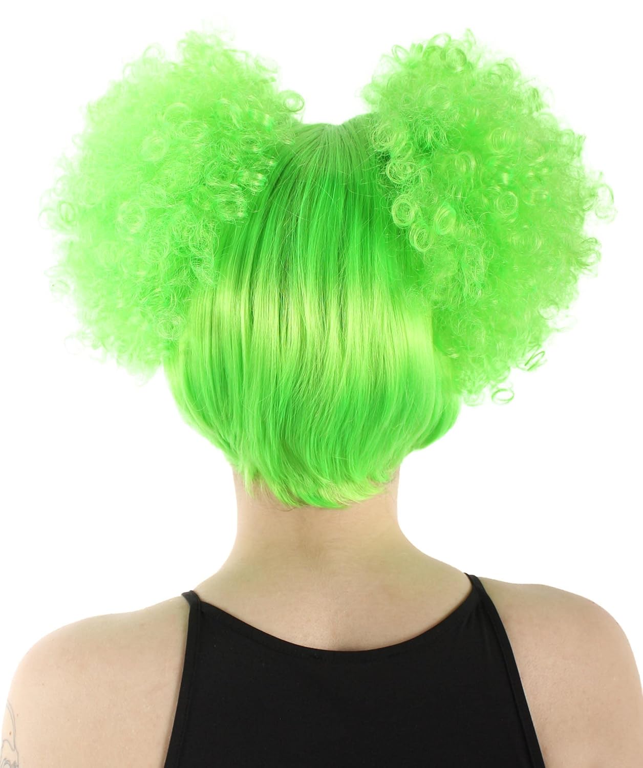 HPO Adult Women's Clown Puff Unisex Wig,Light Green Color, Best for Halloween, Flame-retardant Synthetic Fiber