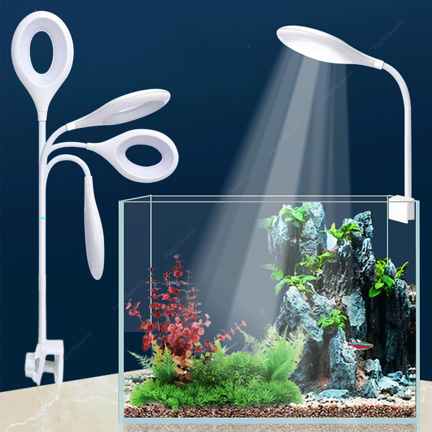 VAYINATO® Aquarium (S60) LED Bowl & Fish Tank Light (Suits for 1-2 Ft Tank) 360 Degree Flexible Twist Holding Rod Light | Oval, Blue+White by Petzlifeworld (B0CJJH16F1) Amazon Price History, Amazon Price Tracker