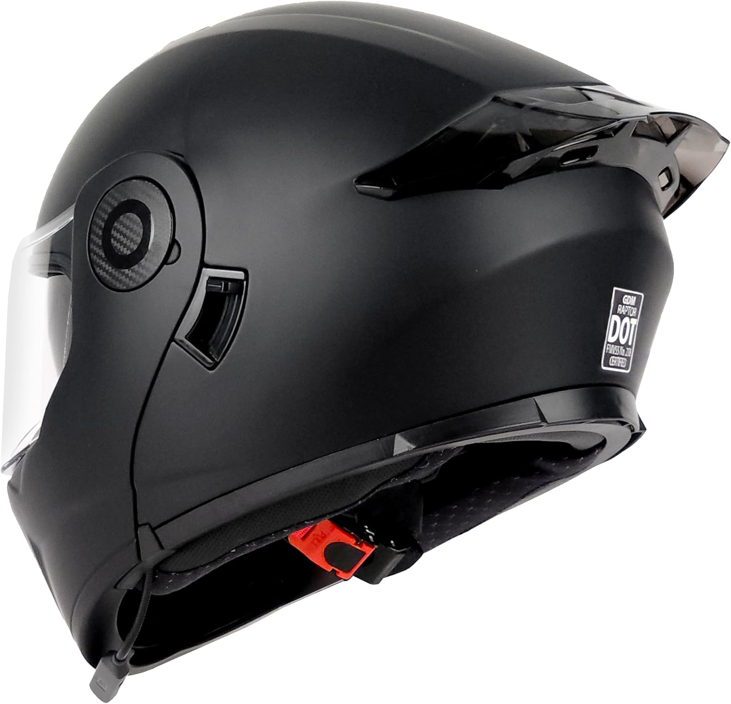 GDM Raptor Modular Bluetooth Motorcycle Helmet Flip-up, Matte Black