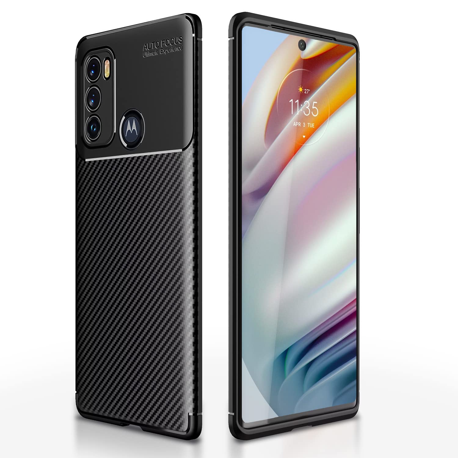 Pikkme Moto G60 / G40 Fusion Back Cover | Rugged Carbon Fiber | Shock Proof | Matte Soft Silicon Flexible | Back Case for Moto G60 / G40 Fusion (Black) (B0BXQH654N) Amazon Price History, Amazon Price Tracker