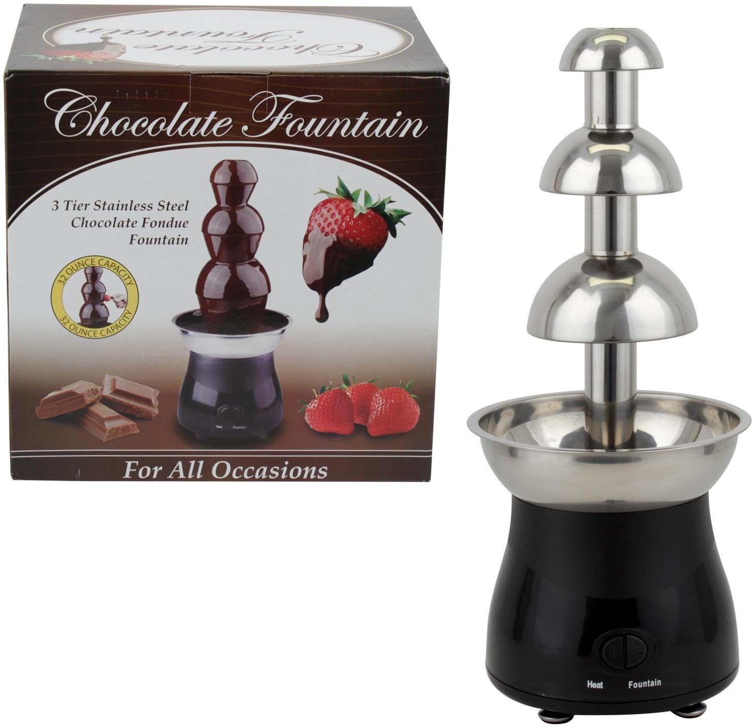 3 Tier Stainless Steel Chocolate Fondue Fountain